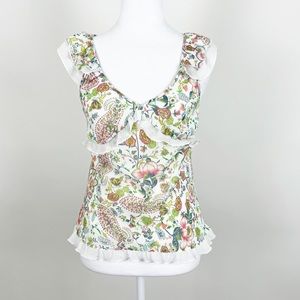 Y2K No Boundaries Floral Ruffle Tank Top Size Medium